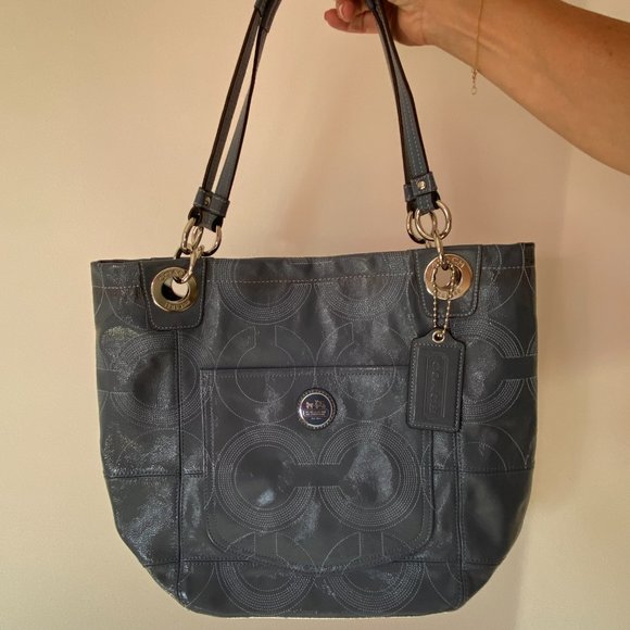 Coach 'Alex' Stitched Patent Tote - Picture 3 of 7